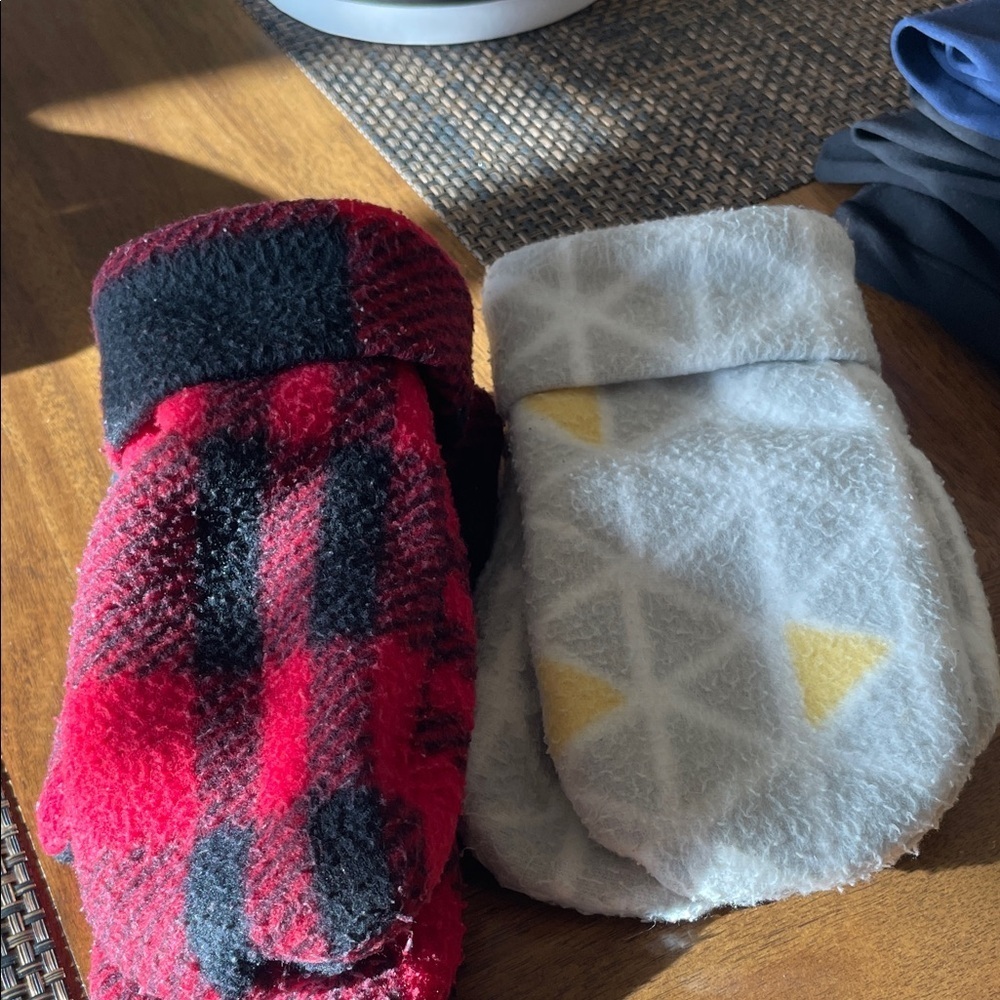 Plaid and Geometric Patterned kids mittens